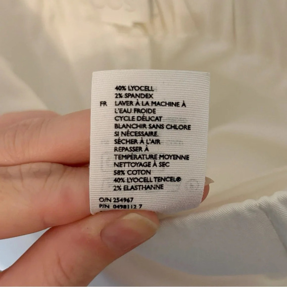 COS Elastic Waist Wide Leg Cotton Joggers Pants White Size 8 Casual - Picture 8 of 8